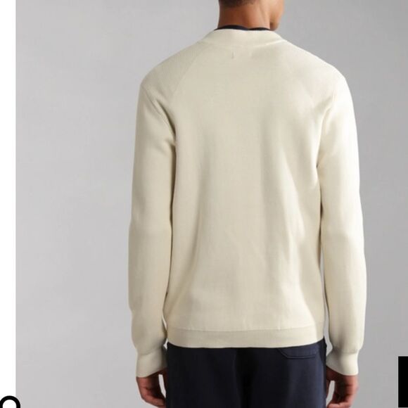 Napapijri Men D-Lofoten F/Z Whitecap Men's Cream full zip Sweater med - Picture 2 of 9